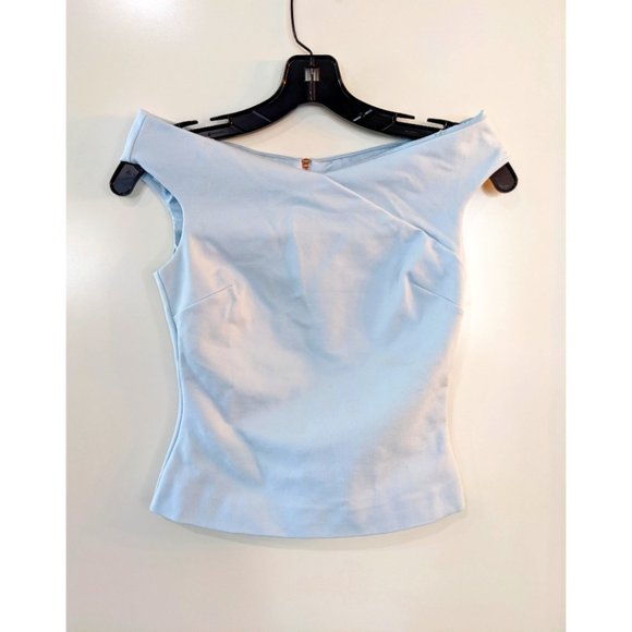 Ted Baker | Teimah Bardot Top in Pale Blue - Picture 3 of 7